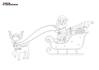 Santa and Reindeer Colouring