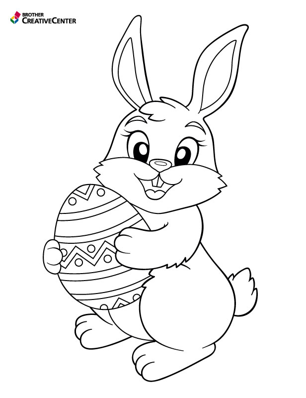 Free Printable Coloring Page Template - Easter Bunny Coloring | Brother Creative Center