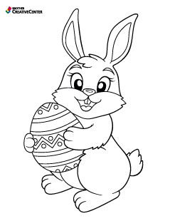 Pages de coloriage imprimables gratuitement - Lapin de pâques - Coloriage | Brother Creative Center