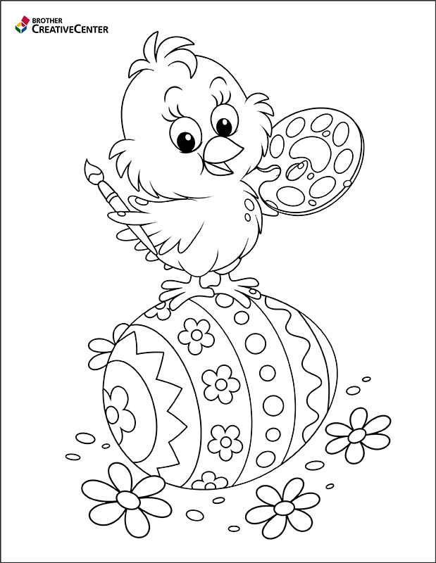 Easter chick colouring