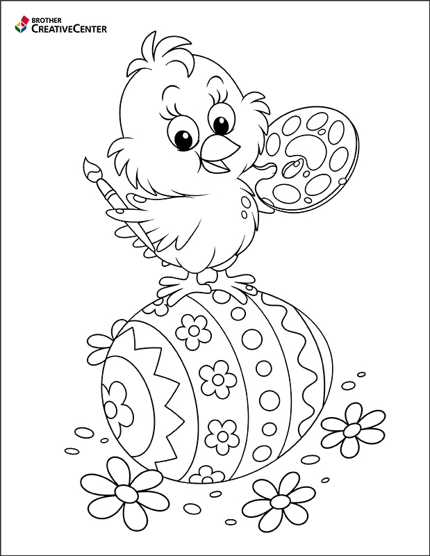 Pollito de pascua para colorear