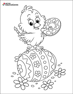 Pollito de pascua para colorear