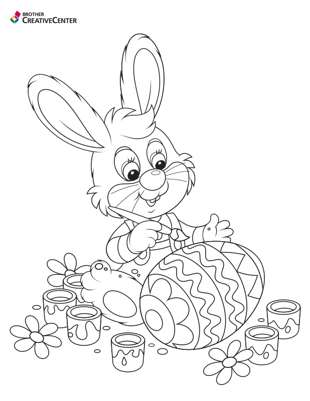 Free Printable Coloring Page Template - Painted Easter Egg Coloring | Brother Creative Center