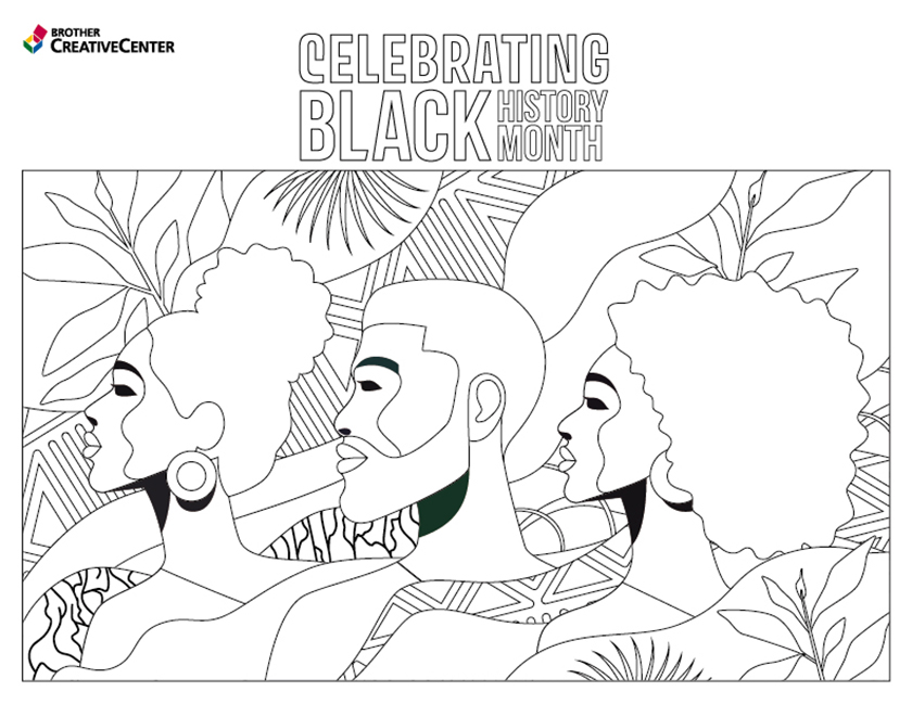 Free Printable Coloring Page Template - Black History Month Coloring Page | Brother Creative Center