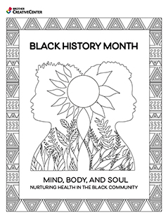 Free Printable Coloring Page Template -  Black History Month - Mind, Body, Soul | Brother Creative Center