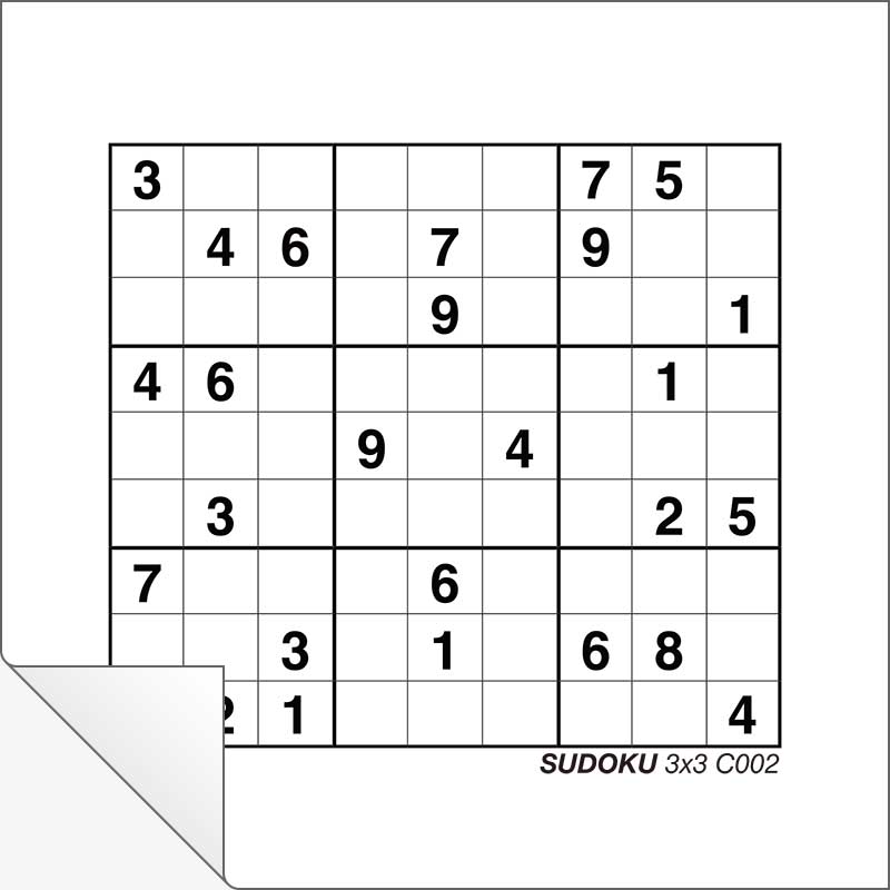 Free Printable Sudoku 3x3 D001