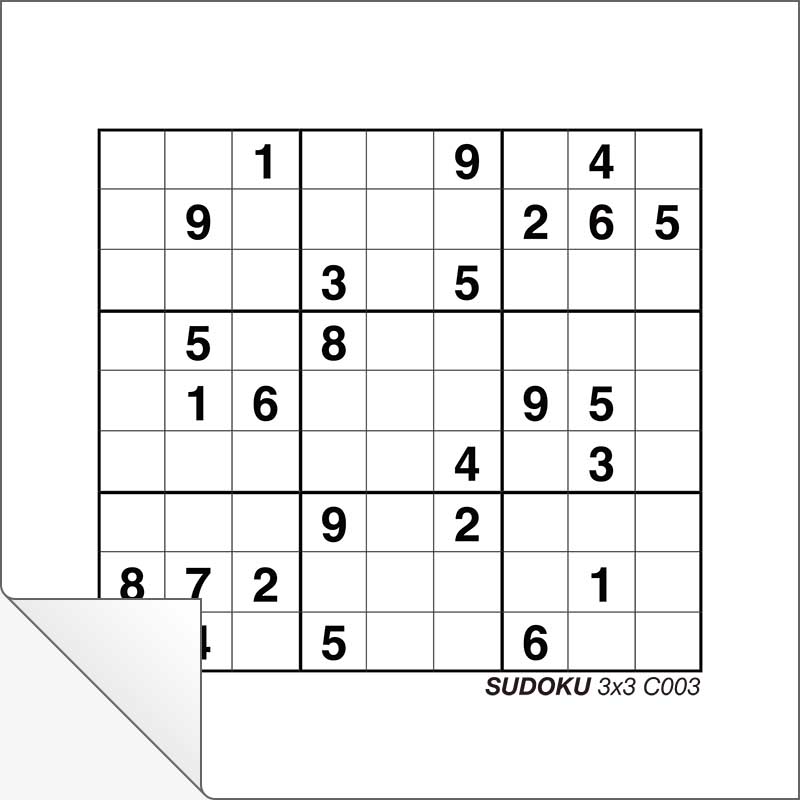 Free Printable Sudoku 3x3 D001