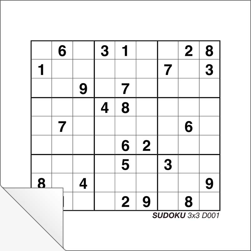 Free Printable Sudoku 3x3 D001