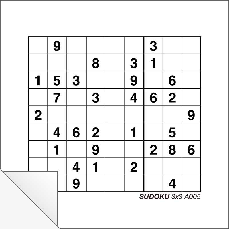 Free Printable Sudoku 3x3 A005