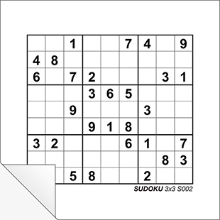 Free Printable Sudoku 3x3 D001