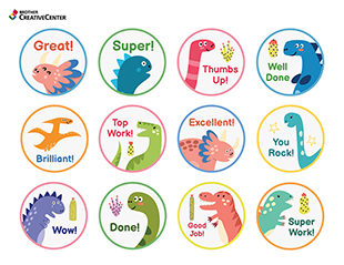 Activités pédagogiques imprimables gratuitement - Dinosaur motivational cut outs | Brother Creative Center