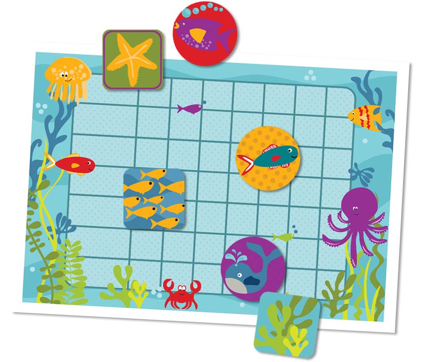 Unterwasserwelt Punktesammelkarte und Aufkleber