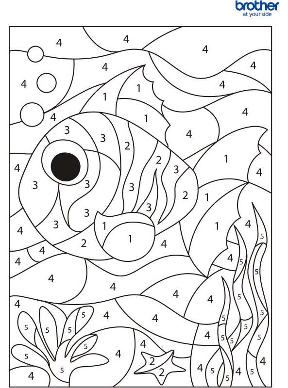 Coloriage poisson tropical par numéro