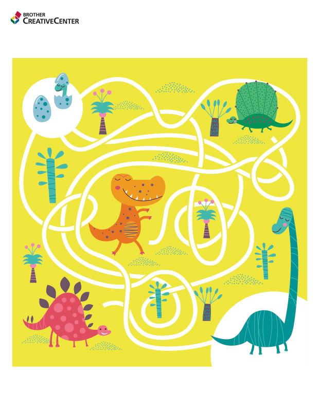 Dinosaur Game - Free Printable Maze - Moms & Munchkins