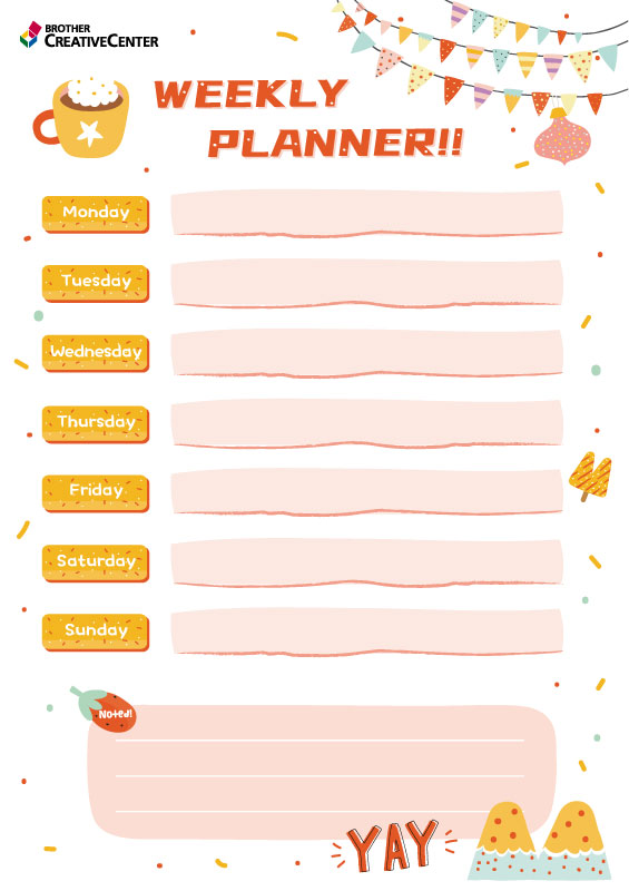 Planner settimanale carino