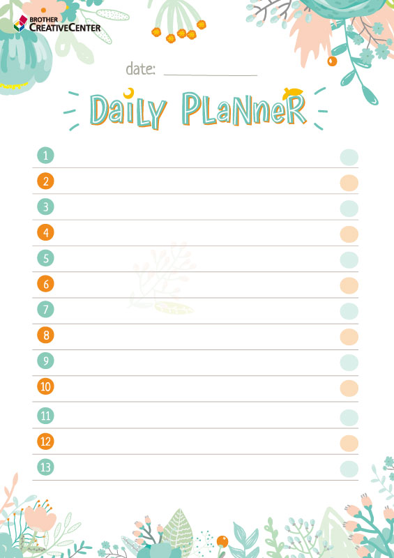 Floral Daily Planner