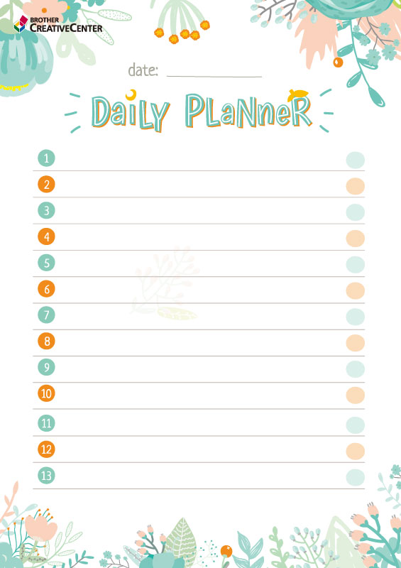 Floral dagelijkse planner