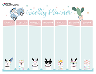 Free Printable Organization Tool - Weekly meal planner | Brother Creative Center