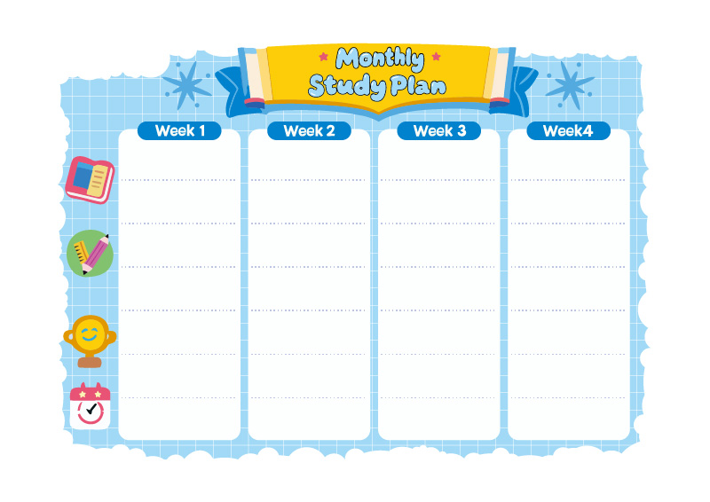 可打印的免费学习活动模板 - 月度计划表 | Brother Creative Center