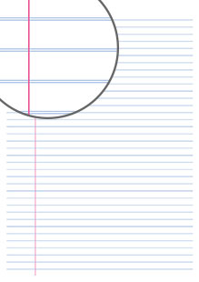 Papier à notes, double lignes et marge