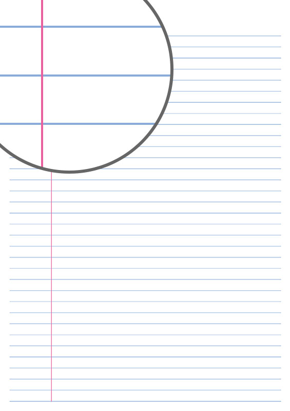 Papel de nota de una sola línea y margen
