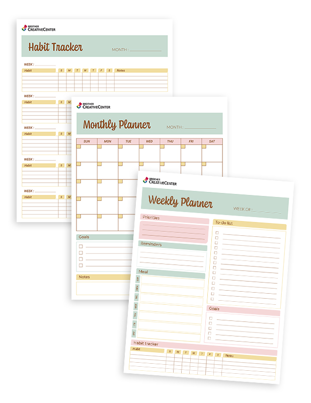 Free Printable Organization Tool - Personal Planner Bundle | Brother Creative Center