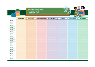 可打印的免费学习活动模板 - 每周计划表 | Brother Creative Center
