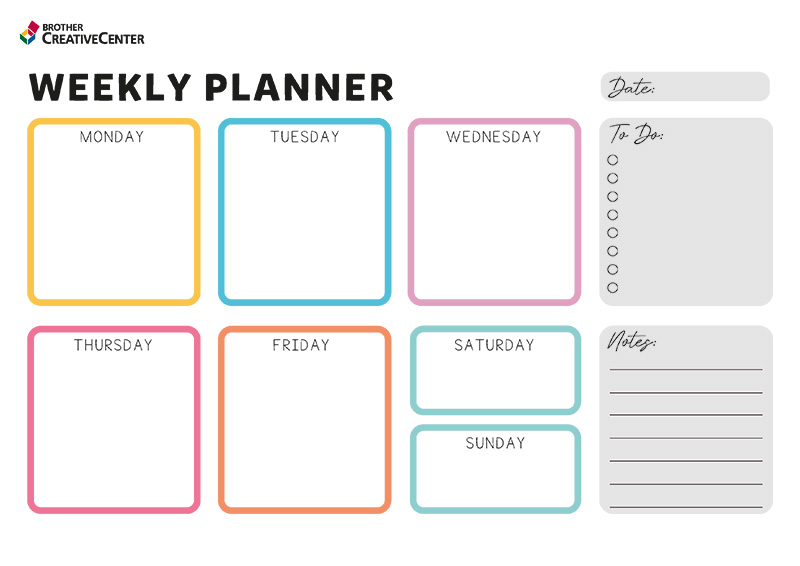 Free Printable Organization Tool - Your Week Simplified | Brother Creative Center