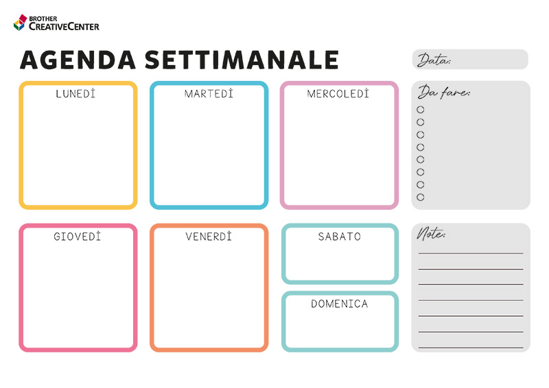 Planner Settimanale da Stampare