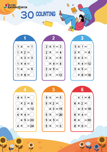 Attività didattiche gratuiti da stampare - Moltiplicazioni fino a 30 | Brother Creative Center