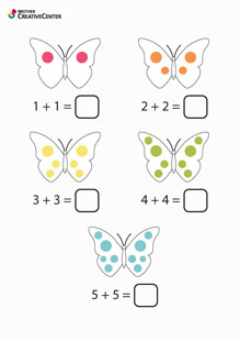 Addition Worksheet - Butterfly