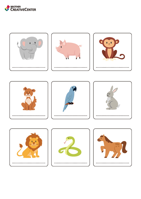 Free Printable Educational Activity - Animals worksheet | Brother Creative Center