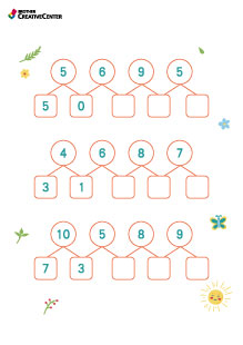 Printable Learning Activity for Free - Decomposing Numbers - 1 to 10 | Brother Creative Center