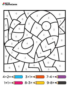 Activité pédagogique imprimable gratuitement - Coloriage mathématique par numéro - Oiseau | Brother Creative Center