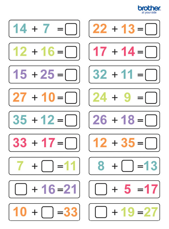 Ejercicios de Sumas Matemáticas 7 11