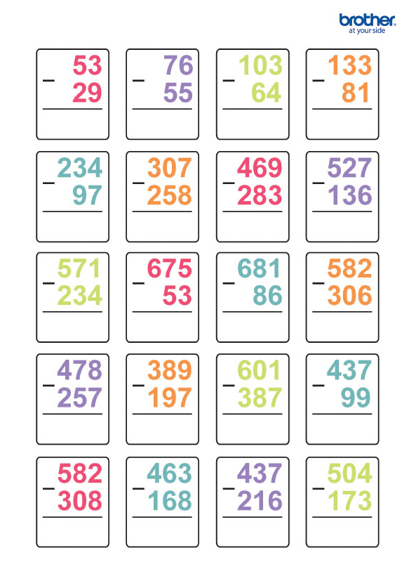 Ejercicios de Sustracciones Matemáticas 11 14