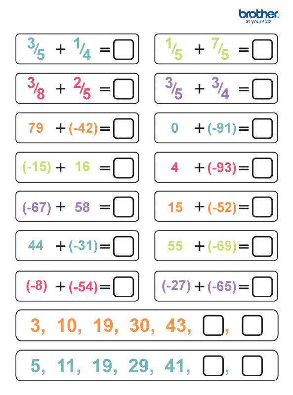 Ejercicios de Sumas Matemáticas 14 16