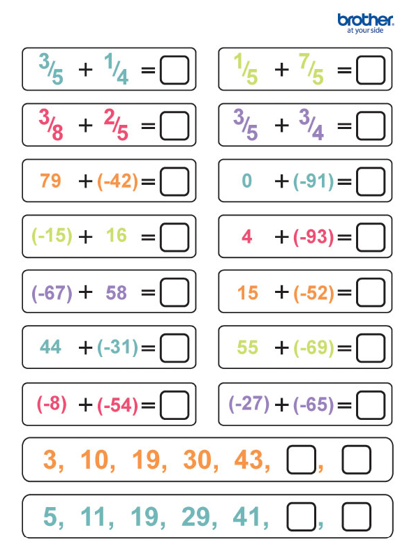 matematica addizioni per 14 16