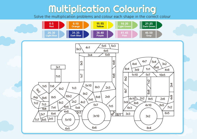  Free Printable Multiplication Coloring Creative Center