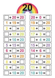 Free Printable Educational Activity - Number Bonds to 20 - Addition | Brother Creative Center