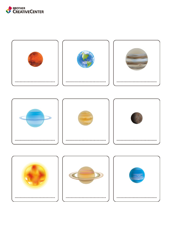 Free Printable Educational Activity - Planets worksheet | Brother Creative Center