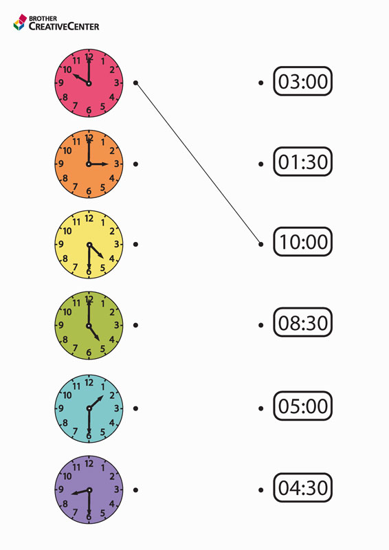 Dizer que horas são - desenhar linhas