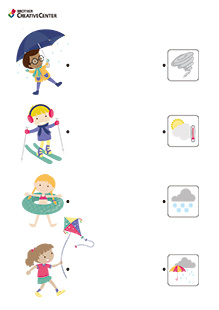 Free Printable Educational Activity - Types of weather worksheet | Brother Creative Center