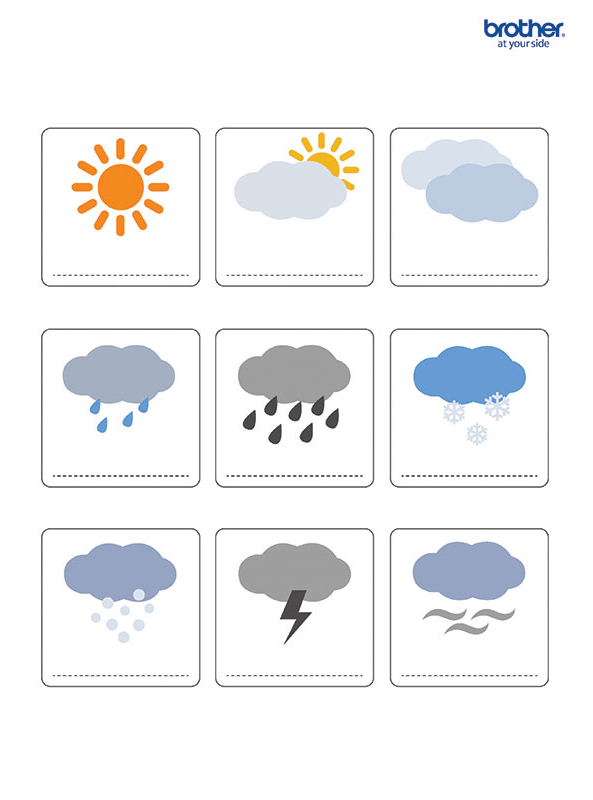 Weather Symbols For Kids Printables Black And White