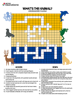 Free Printable Educational Activity - What’s the Animal Crossword Puzzle | Brother Creative Center