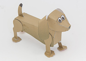 Manualidades en papel y origami imprimibles gratis - Perro salchicha | Brother Creative Center