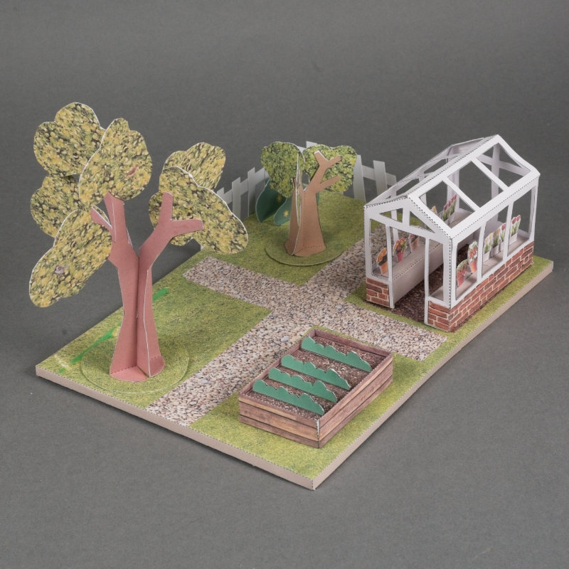 Création papier et origami imprimables gratuitement - Jardin avec serre | Brother Creative Center