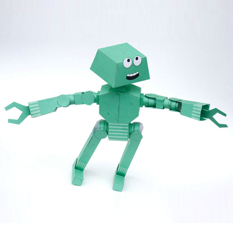 Steve Robot Wall Sculpture Pattern Papercraft DIY 