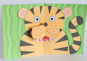 Cartão com tigre tridimensional