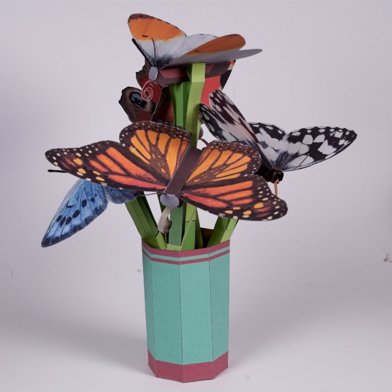 Création papier et origami imprimables gratuitement - Papillon avec tige | Brother Creative Center